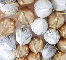 Шарики Золотые хром Агаты 30см