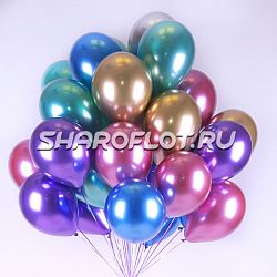 Облако шаров Хром Ассорти 30см
