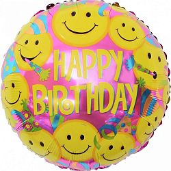 Круг Смайл Happy Birthday 40см