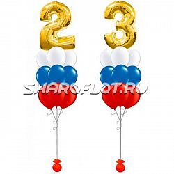 Пара фонтанов «Триколор» на 23 февраля