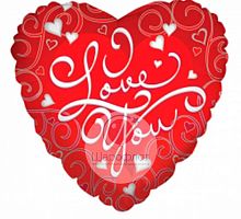 Воздушный шарик из фольги Сердце Любовь Орнамент