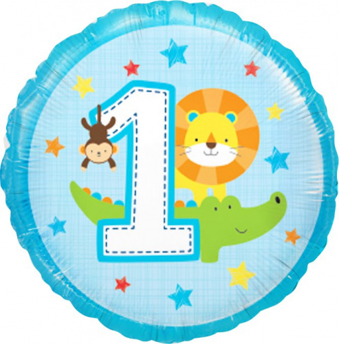 Шар круг «Первый день рождения мальчика»