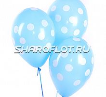 Шары Голубые (горох белый), 30см