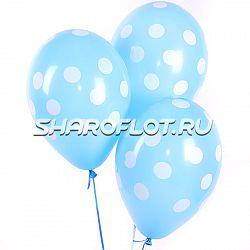 Шары Голубые (горох белый), 30см