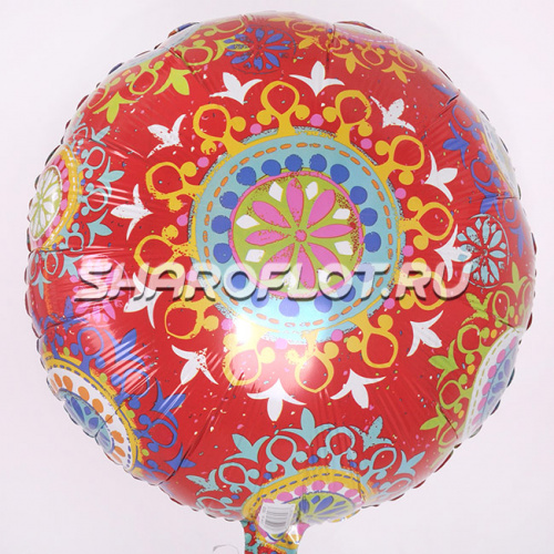 Круг Красный Узоры 40см