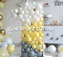 Аэромозайка из шаров цифра 1