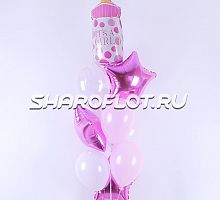 Фонтан для новорожденной девочки с бутылкой