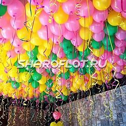 Шары розовые, желтые, зеленые 30см