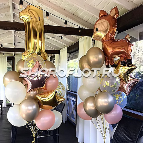 Букет шаров на 1 годик для девочки