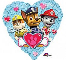 Шар Щенячий патруль любовь 40см