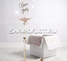 Коробка - сюрприз с шарами ко дню влюбленных