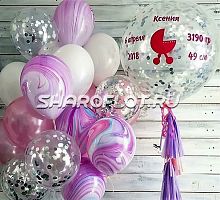 Композиция из шариков для девочки на выписку