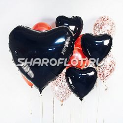 Шар Сердце Черное 80см