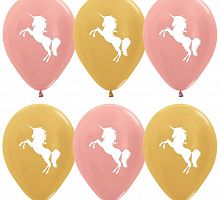 Шарики Единорог Золотые 30см