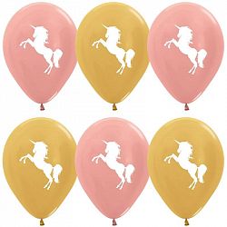 Шарики Единорог Золотые 30см