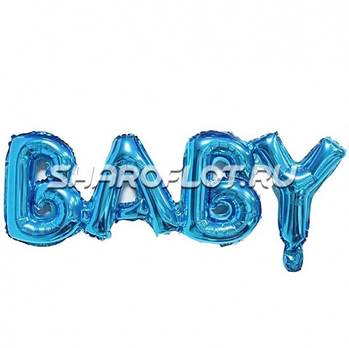 Шар Надпись Baby синяя 81см