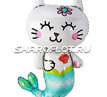 Шар Котенок-русалка 75см