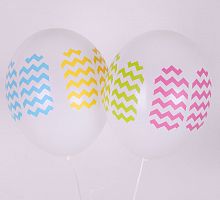 Шары Белые Зигзаг Ассорти 30см