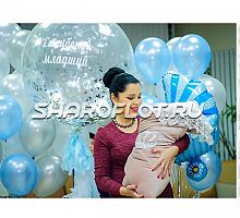 Шарики на выписку с большим шаром с конфетти