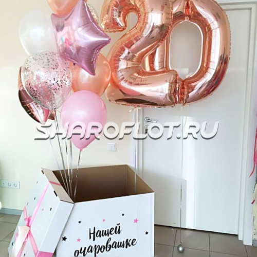 Коробка с шарами Очароваше на 20 лет Коробка с шарами Очароваше на 20 лет