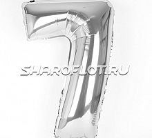 Шар Цифра 7 Серебро 85см