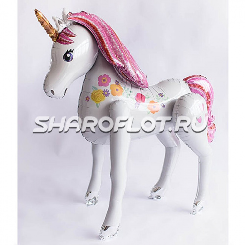 Ходячий шар Единорог Нежный 110см